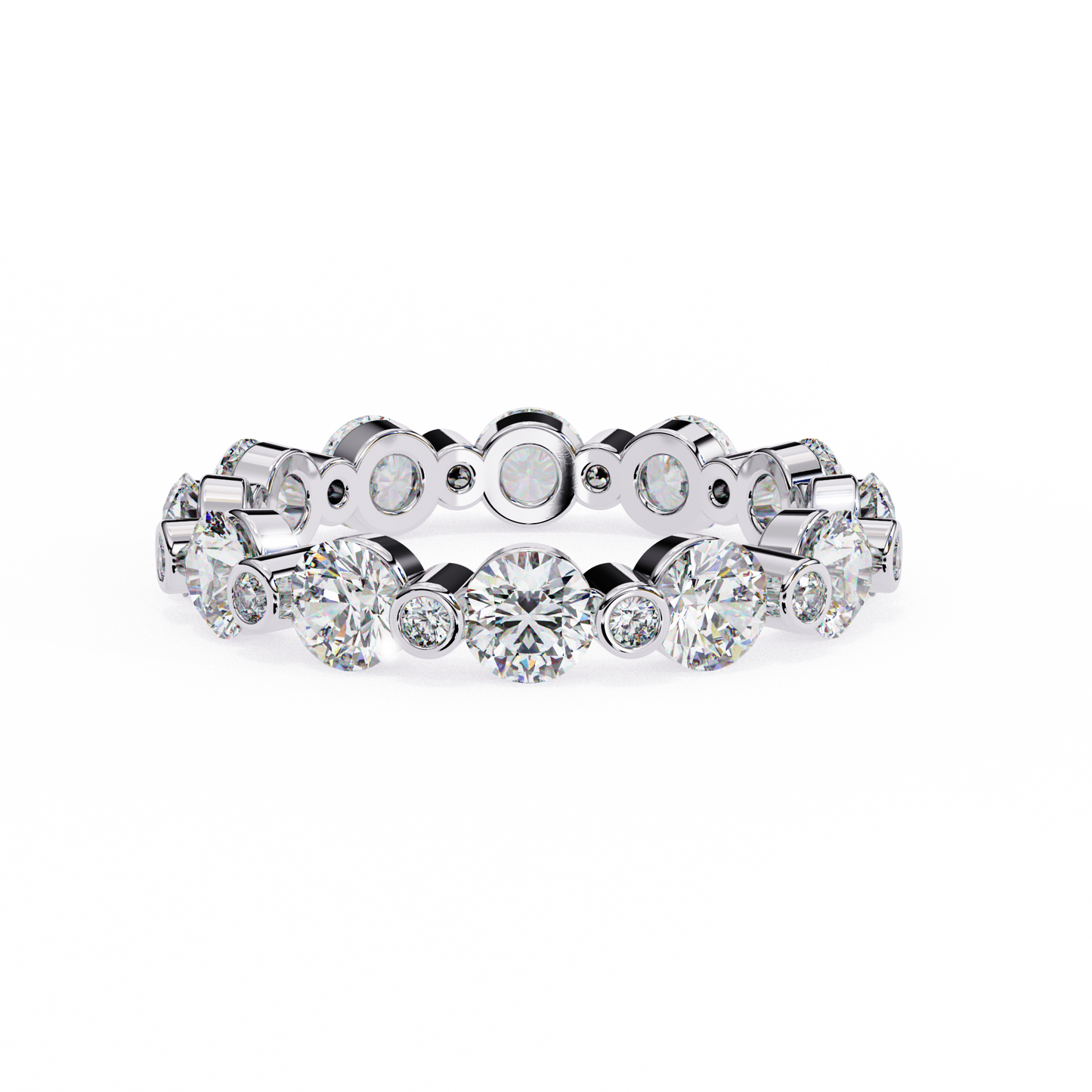 Bold Round Lab Diamond Dual-Row Band – Luxe Statement Ring