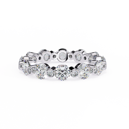 Bold Round Lab Diamond Dual-Row Band – Luxe Statement Ring
