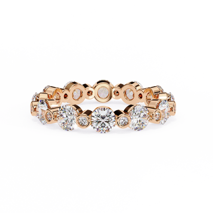 Bold Round Lab Diamond Dual-Row Band – Luxe Statement Ring