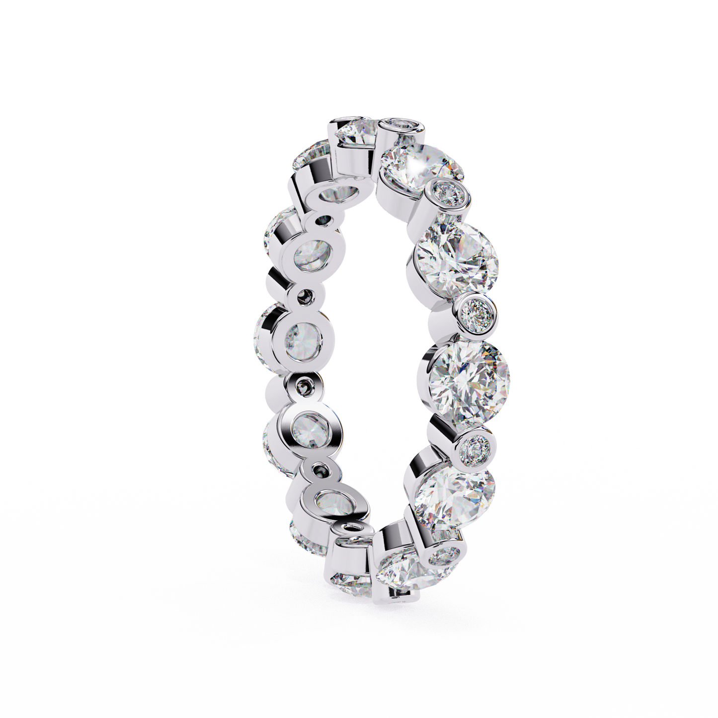 Bold Round Lab Diamond Dual-Row Band – Luxe Statement Ring