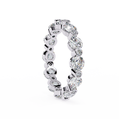 Bold Round Lab Diamond Dual-Row Band – Luxe Statement Ring