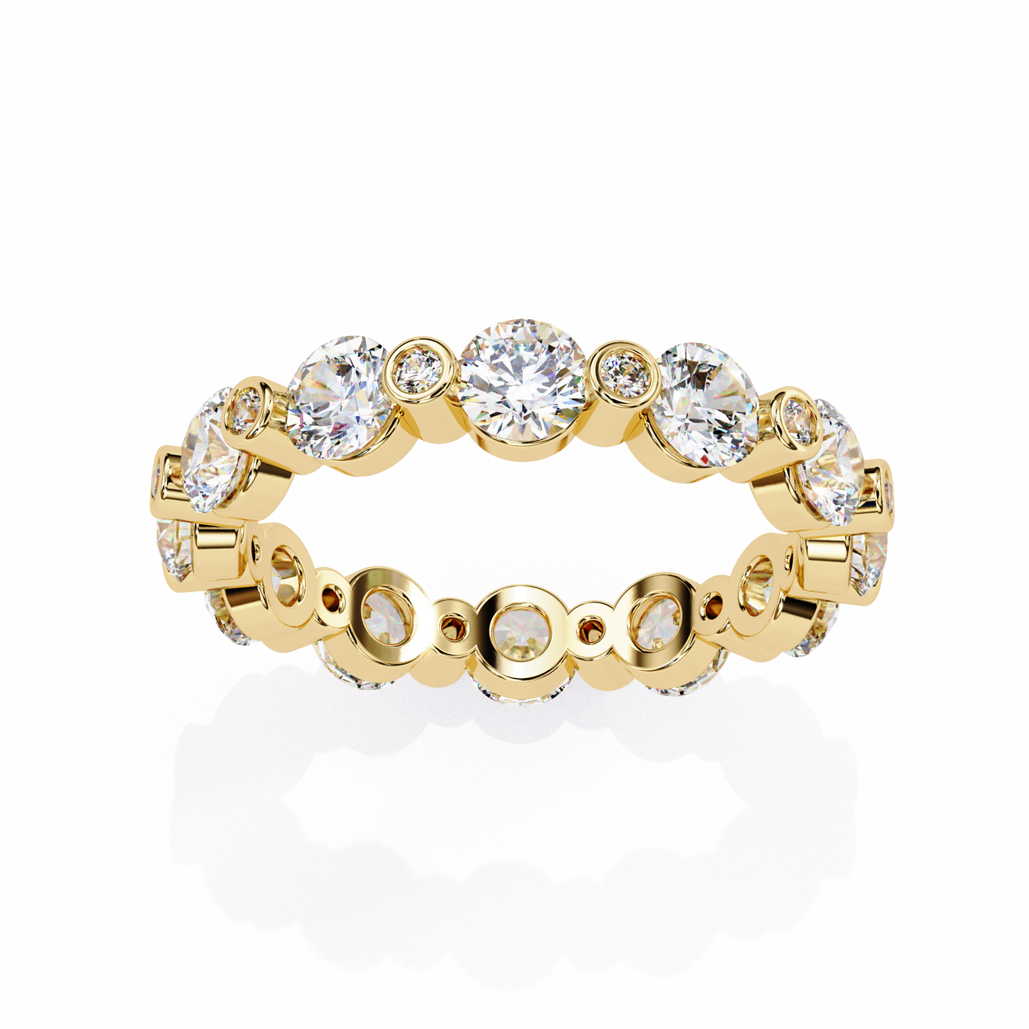 Bold Round Lab Diamond Dual-Row Band – Luxe Statement Ring