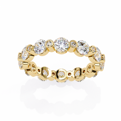 Bold Round Lab Diamond Dual-Row Band – Luxe Statement Ring