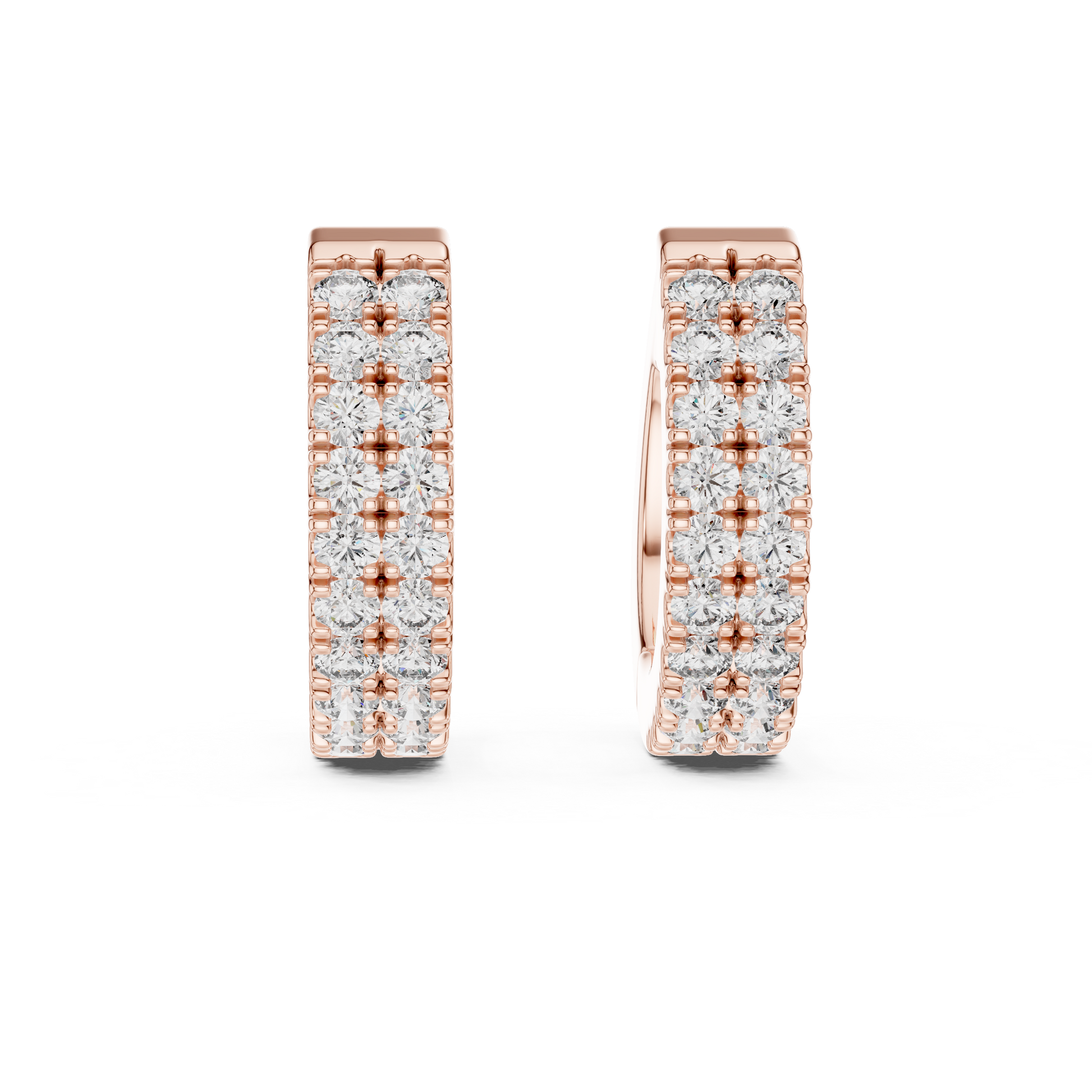 Double Row Huggie Hoops Lab Grown Diamond