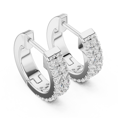 Double Row Huggie Hoops Lab Grown Diamond