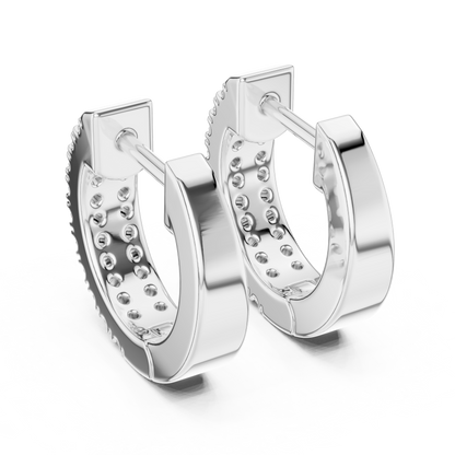 Double Row Huggie Hoops Lab Grown Diamond