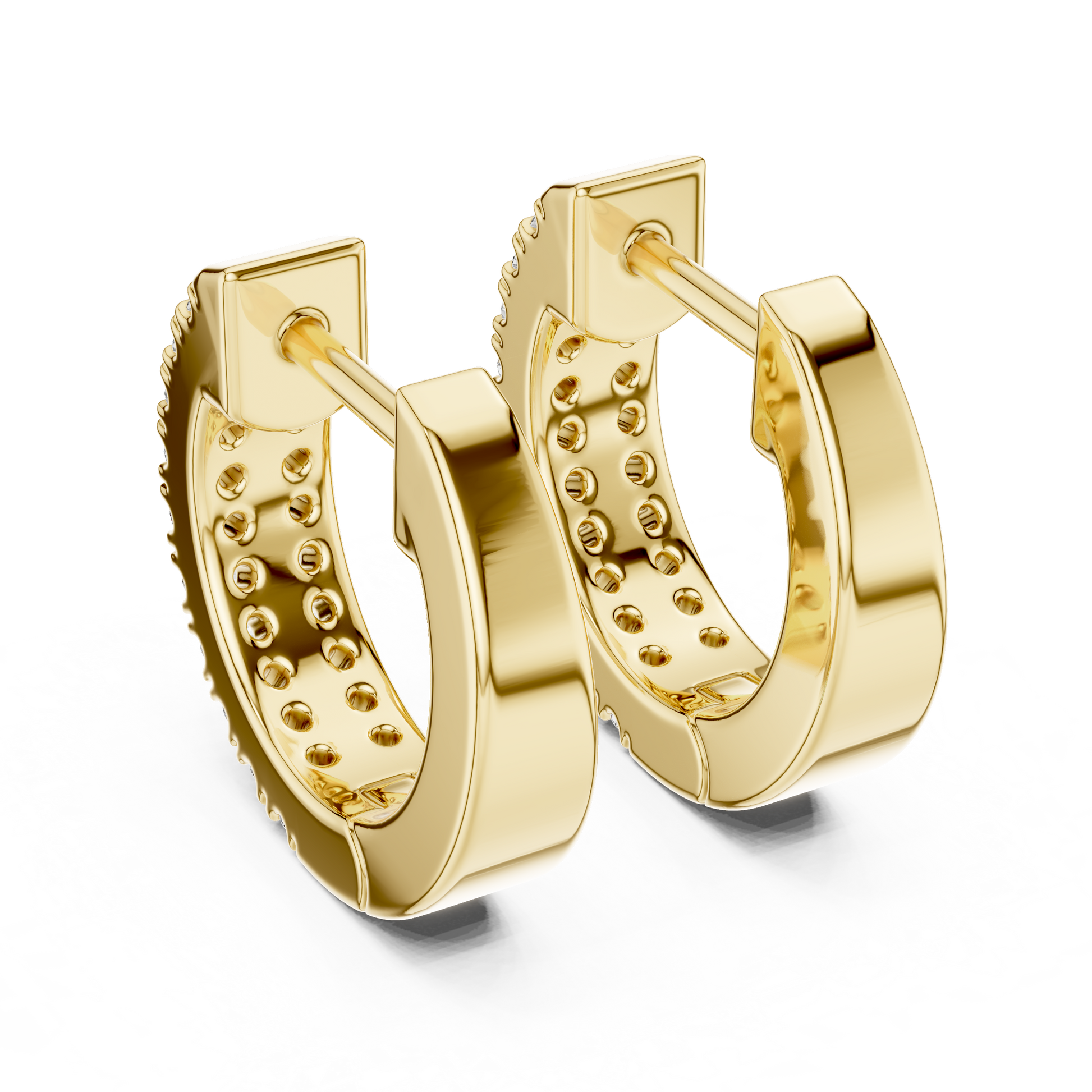 Double Row Huggie Hoops Lab Grown Diamond