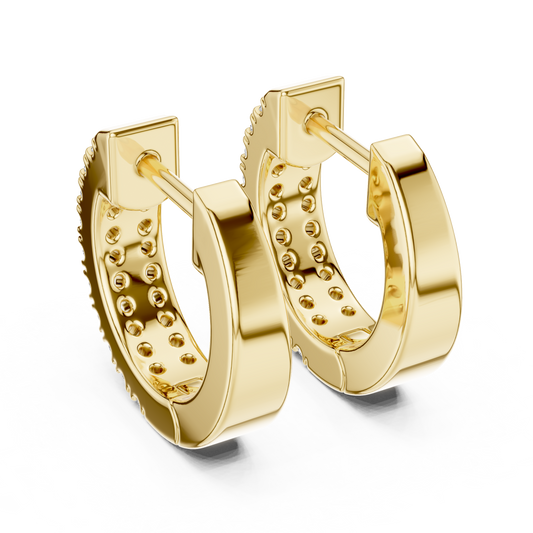 Double Row Huggie Hoops Lab Grown Diamond