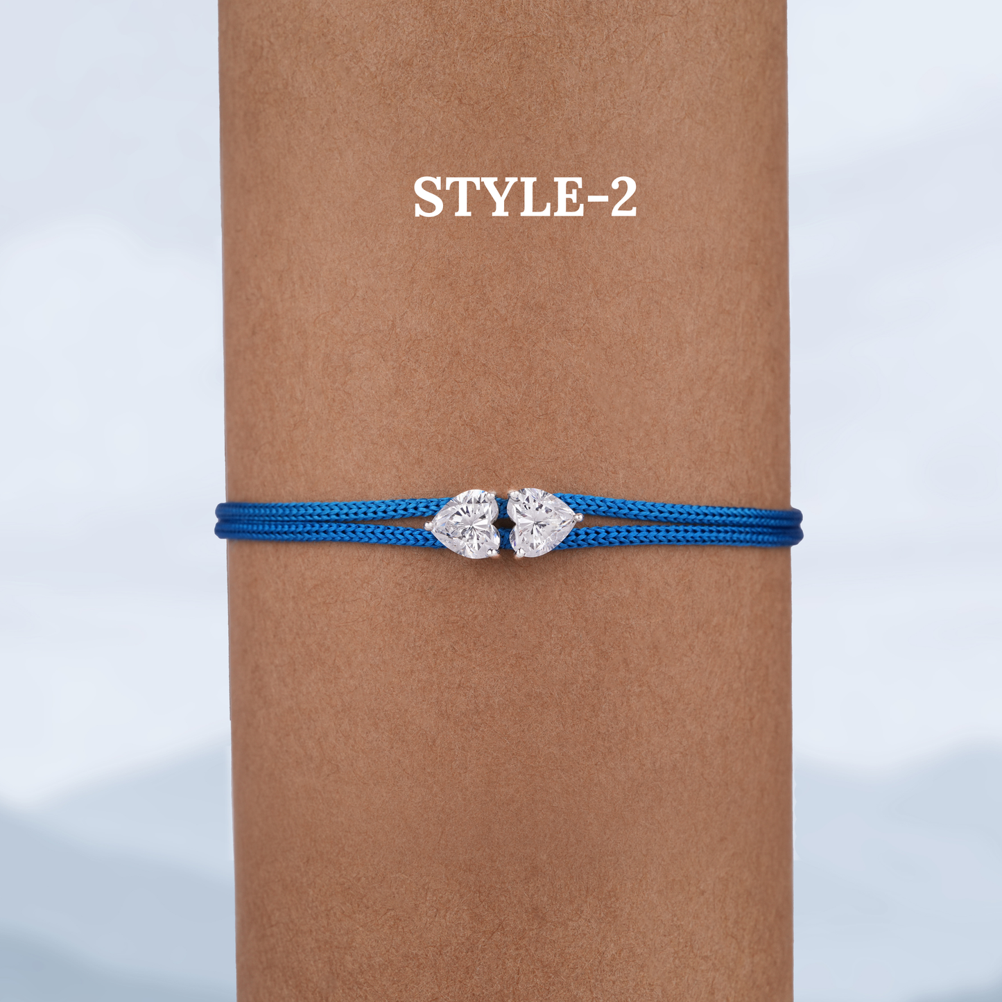 Heart & Round Moissanite Rakhi Bracelet | Sterling Silver Silk Thread Adjustable Raksha Bandhan Gift