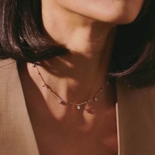 Oval Diamond Station Modern Mangalsutra | Seven Vow DEF VVS 14K / 18K Solid Gold