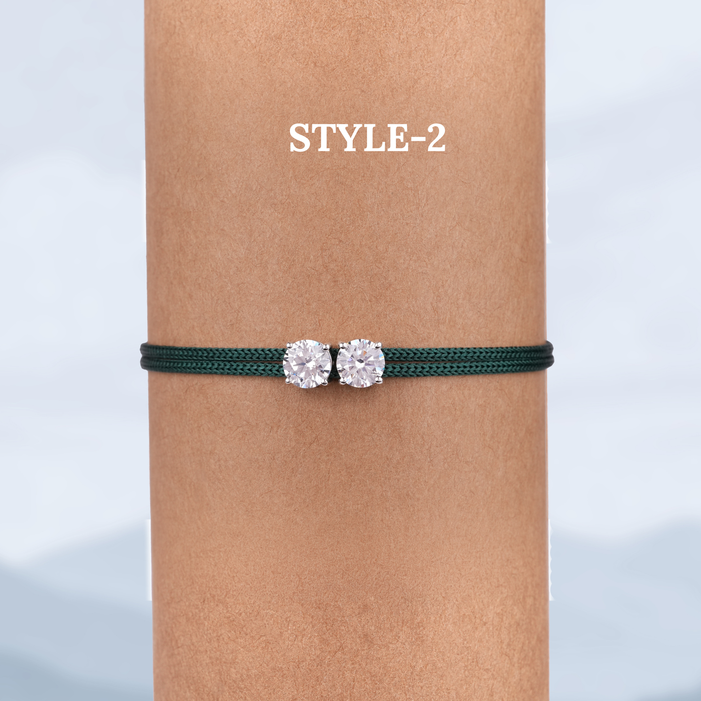 Round Cut Moissanite Rakhi Bracelet, Adjustable Silk Thread, Brother Raksha Bandhan Gift