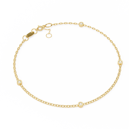 Quad Round Lab Diamond Bracelet – Elegant Four-Stone Design