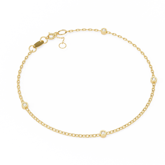 Quad Round Lab Diamond Bracelet – Elegant Four-Stone Design