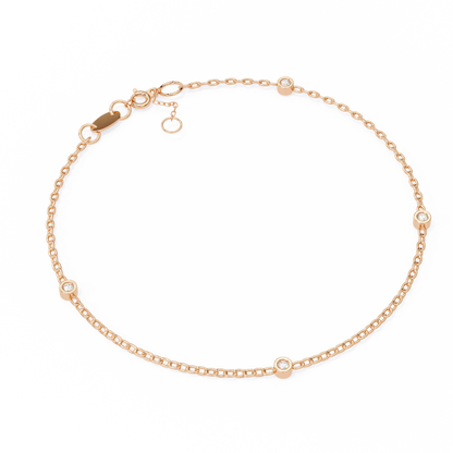 Quad Round Lab Diamond Bracelet – Elegant Four-Stone Design