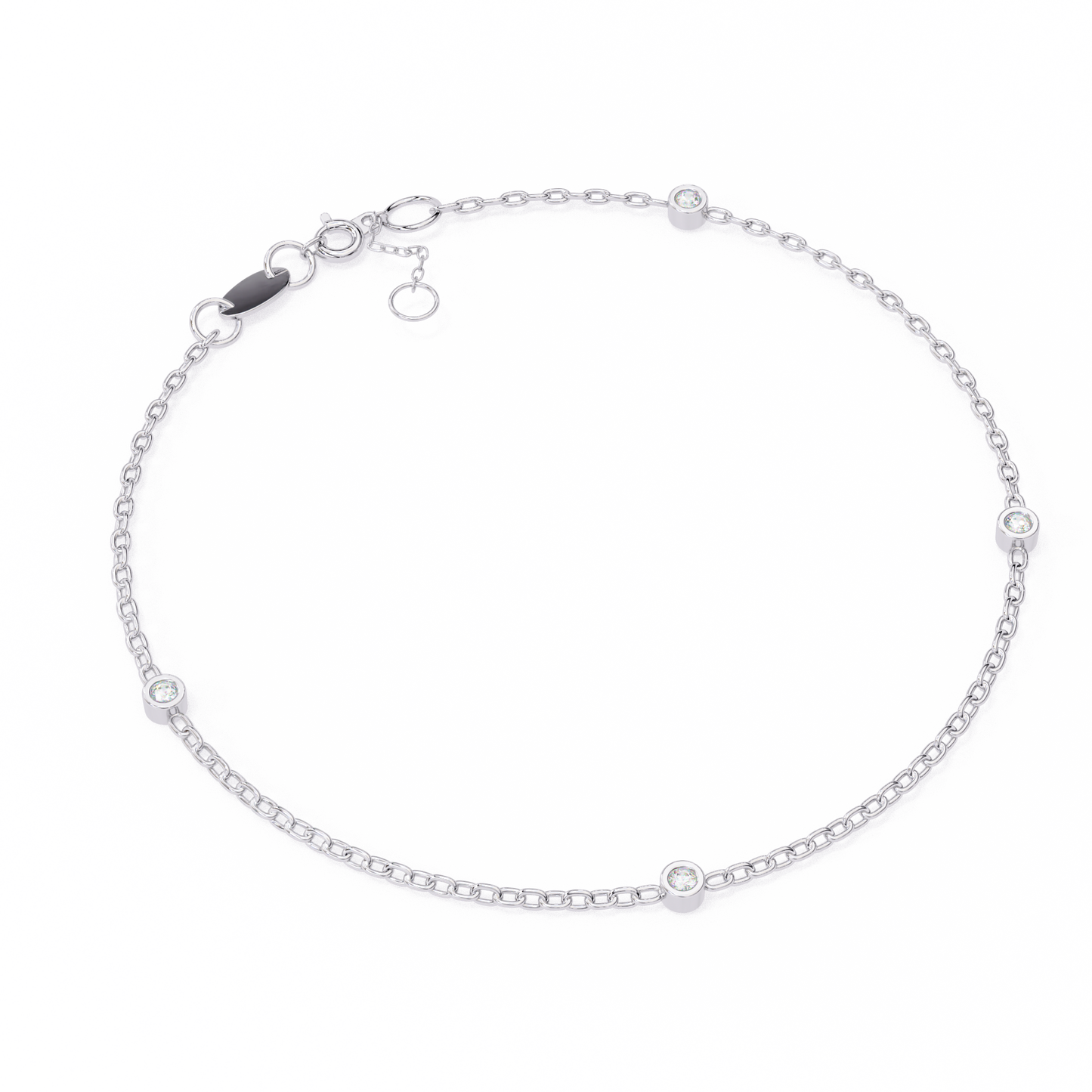 Quad Round Lab Diamond Bracelet – Elegant Four-Stone Design