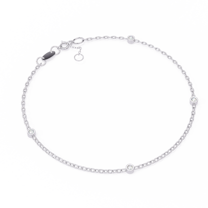 Quad Round Lab Diamond Bracelet – Elegant Four-Stone Design