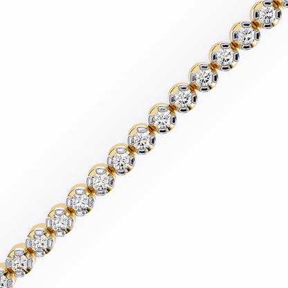 Brilliant Lab Diamond Multi-Stone Bracelet – Radiant Round-Cut Elegance