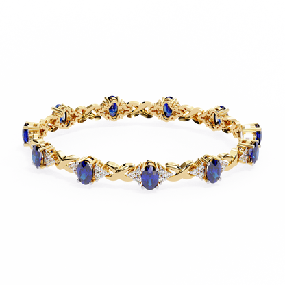 Exquisite Oval and Round Lab Diamond Bracelet – Luxe Multi-Stone Statement