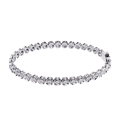 Dainty Round Lab Diamond Bracelet – Classic Multi-Stone Elegance