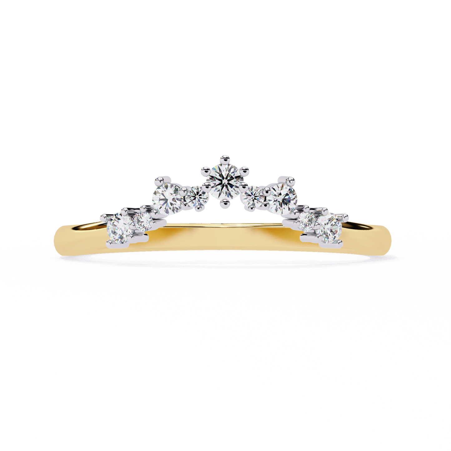 Round Lab Diamond Cluster Band Ring – Multi-Size Diamonds – 10K 14K 18K Solid Gold