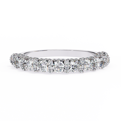 Triple Round Lab Diamond Cluster Band – Multi-Size Sparkle Ring – 10K 14K 18K Solid Gold