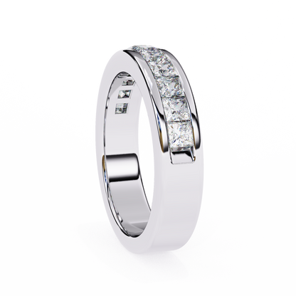 Princess Cut Lab Diamond Eleven-Stone Band – Modern Elegance Ring