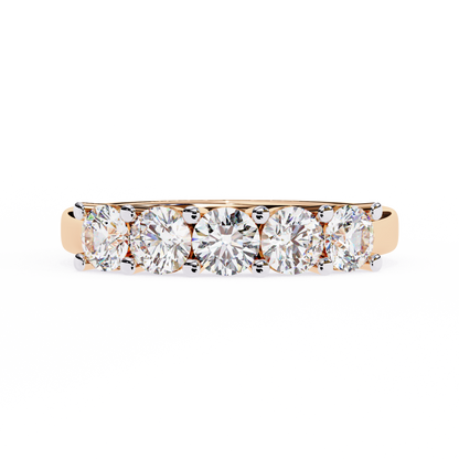 Grandeur Round Lab Diamond Five-Stone Band – Luxe Statement Ring