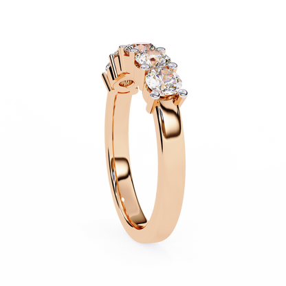 Grandeur Round Lab Diamond Five-Stone Band – Luxe Statement Ring