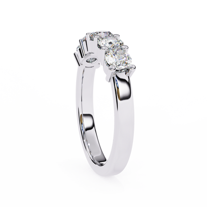 Grandeur Round Lab Diamond Five-Stone Band – Luxe Statement Ring