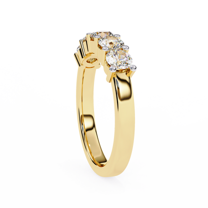 Grandeur Round Lab Diamond Five-Stone Band – Luxe Statement Ring