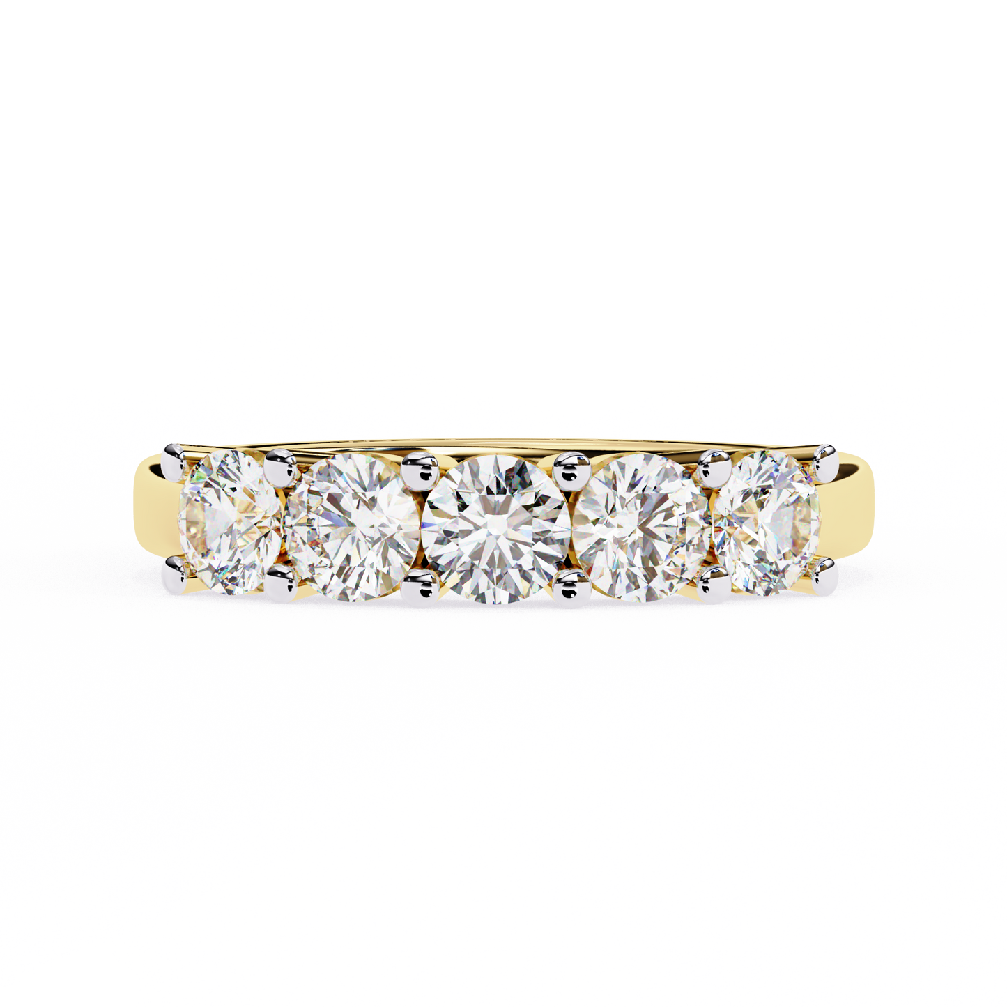Grandeur Round Lab Diamond Five-Stone Band – Luxe Statement Ring