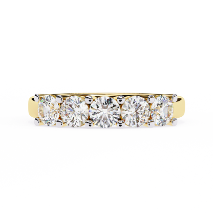 Grandeur Round Lab Diamond Five-Stone Band – Luxe Statement Ring