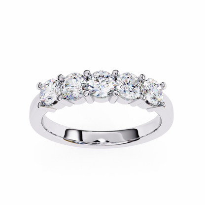 Grandeur Round Lab Diamond Five-Stone Band – Luxe Statement Ring