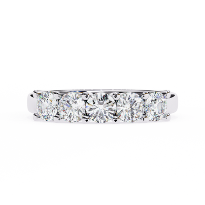Grandeur Round Lab Diamond Five-Stone Band – Luxe Statement Ring