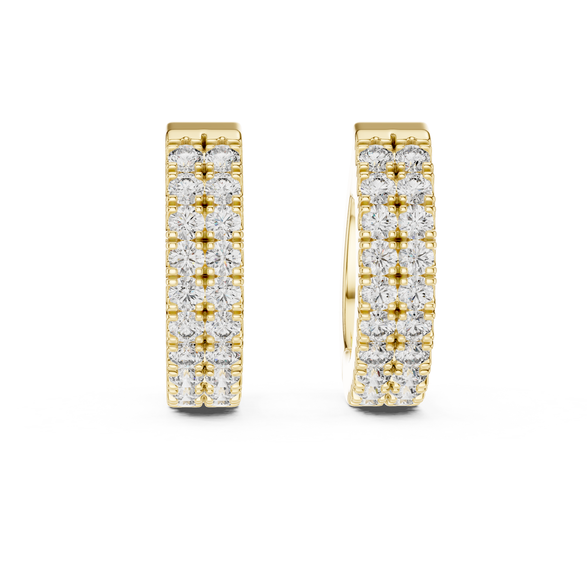 Double Row Huggie Hoops Lab Grown Diamond