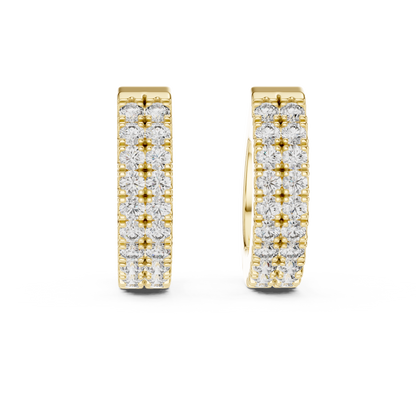 Double Row Huggie Hoops Lab Grown Diamond