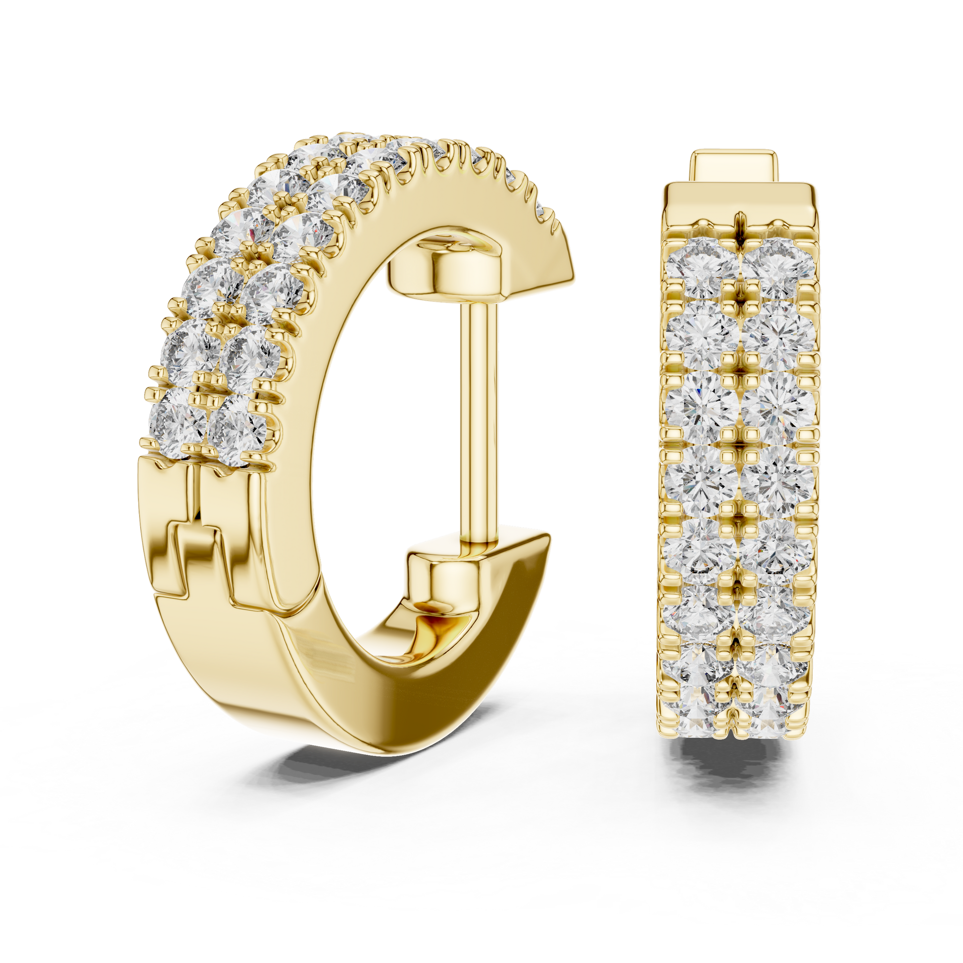 Double Row Huggie Hoops Lab Grown Diamond