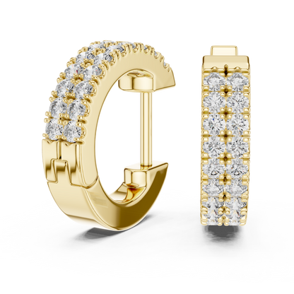 Double Row Huggie Hoops Lab Grown Diamond