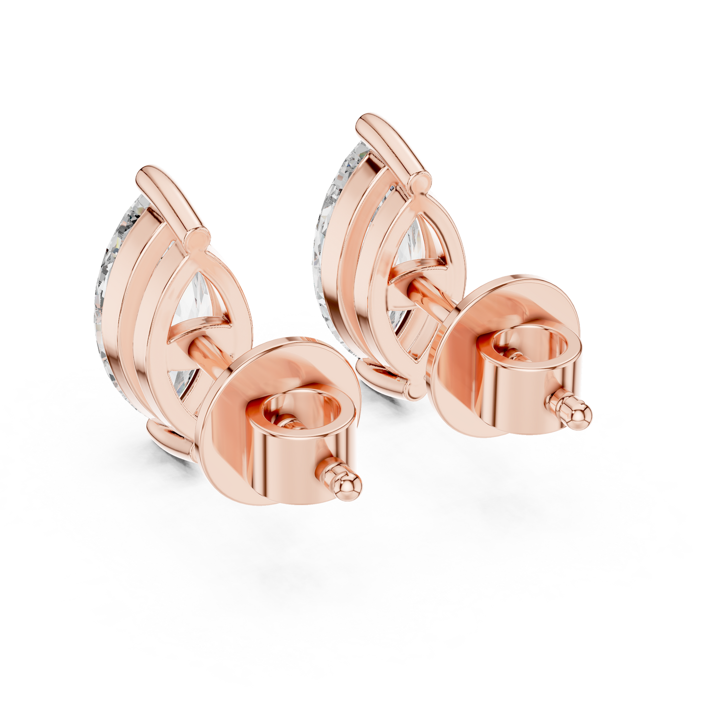 Marquise Lab Grown Diamond Stud Earrings | Classic Two-Prong Vertical Style | 10K, 14K, and 18K Gold