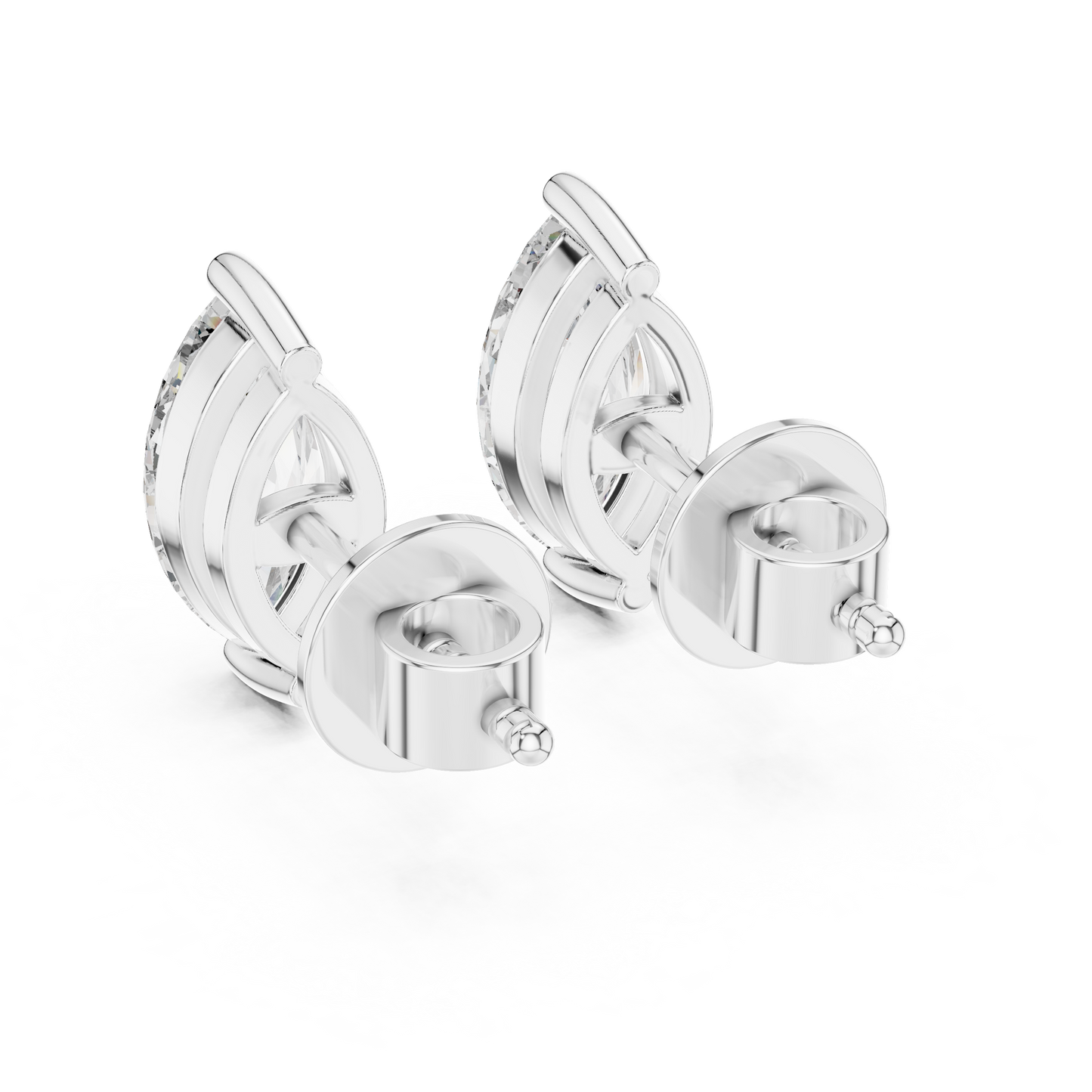 Marquise Lab Grown Diamond Stud Earrings | Classic Two-Prong Vertical Style | 10K, 14K, and 18K Gold
