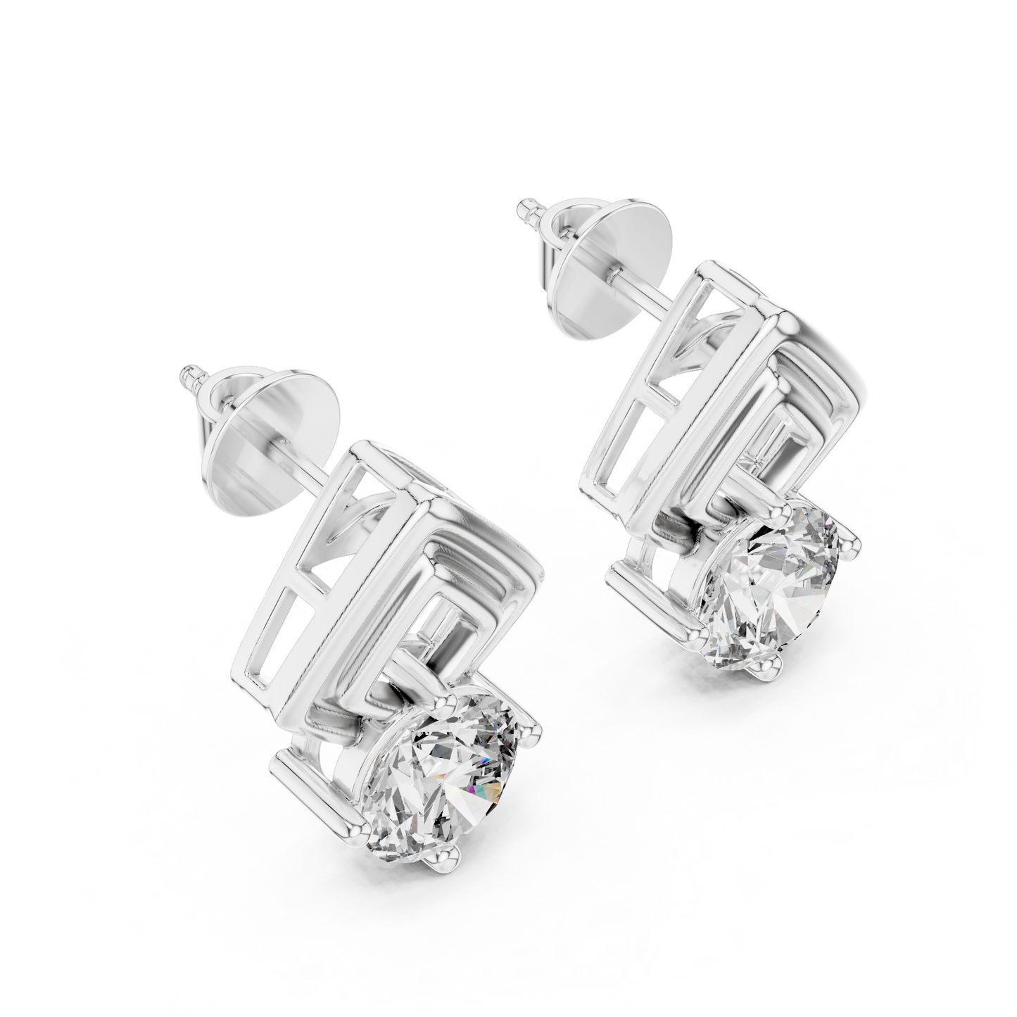 Round Lab Grown Diamond Solitaire Engagement Ring | Petal-Inspired Six-Prong Setting | 10K, 14K, and 18K Gold