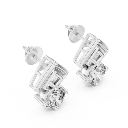 Round Lab Grown Diamond Solitaire Engagement Ring | Petal-Inspired Six-Prong Setting | 10K, 14K, and 18K Gold