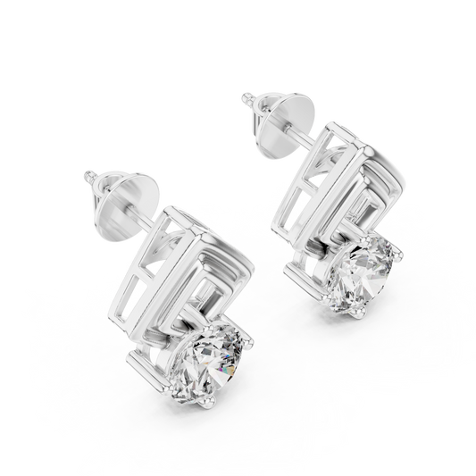 Round Lab Grown Diamond Solitaire Engagement Ring | Petal-Inspired Six-Prong Setting | 10K, 14K, and 18K Gold