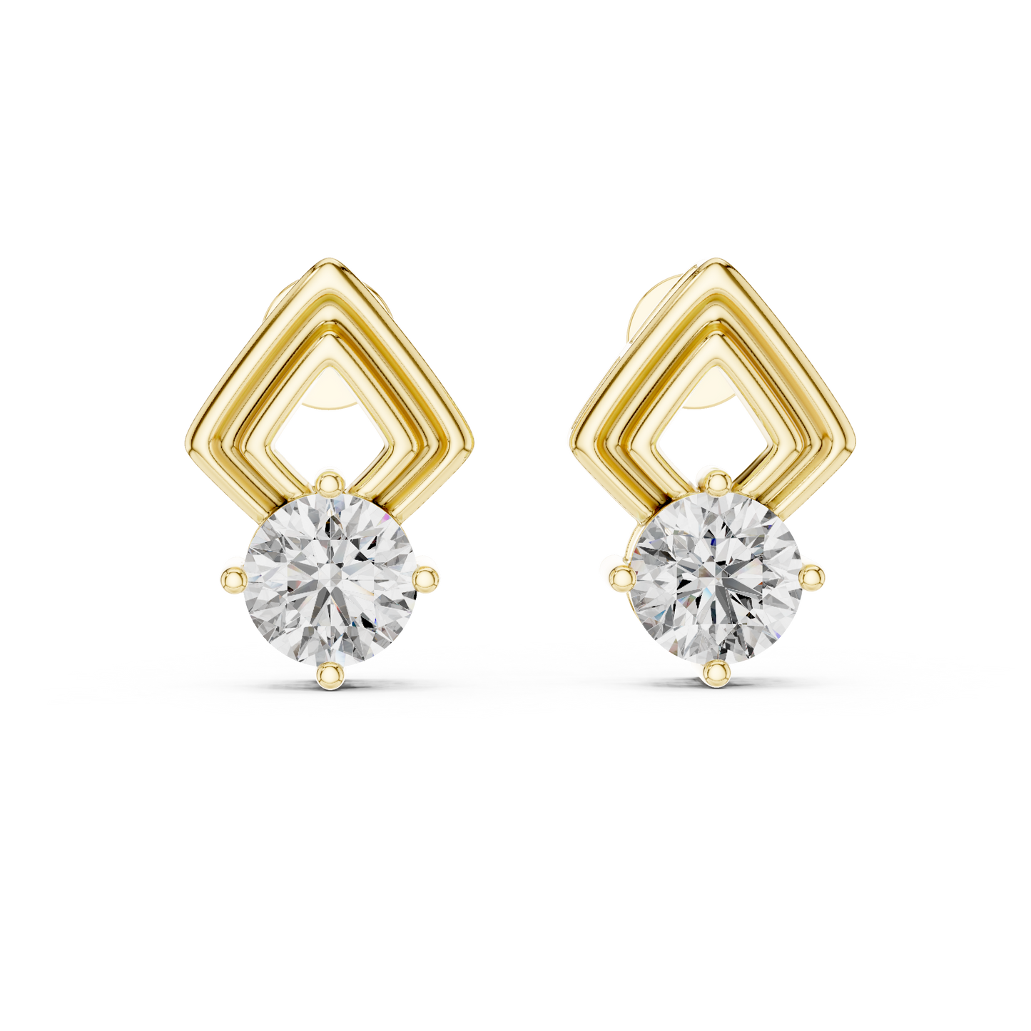 Round Lab Grown Diamond Solitaire Engagement Ring | Petal-Inspired Six-Prong Setting | 10K, 14K, and 18K Gold