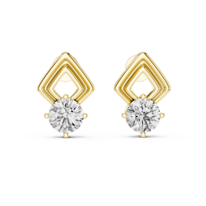 Round Lab Grown Diamond Solitaire Engagement Ring | Petal-Inspired Six-Prong Setting | 10K, 14K, and 18K Gold