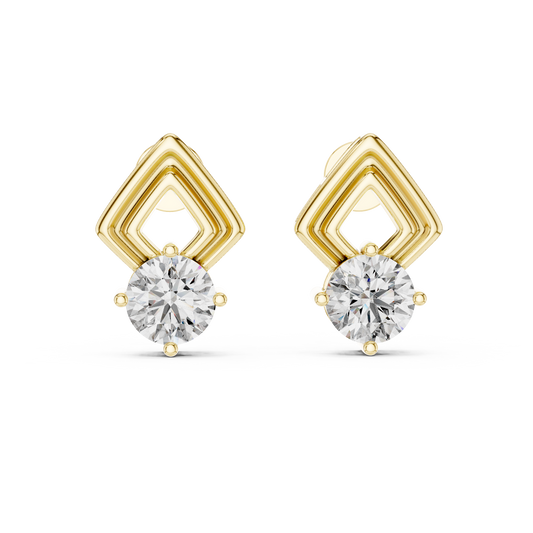 Round Lab Grown Diamond Solitaire Engagement Ring | Petal-Inspired Six-Prong Setting | 10K, 14K, and 18K Gold