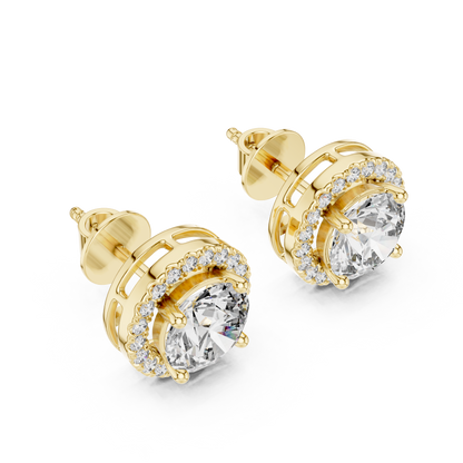 Round Lab Grown Diamond Multi-Row Statement Ring | Pave-Set Eternity Style | 10K, 14K, and 18K Gold