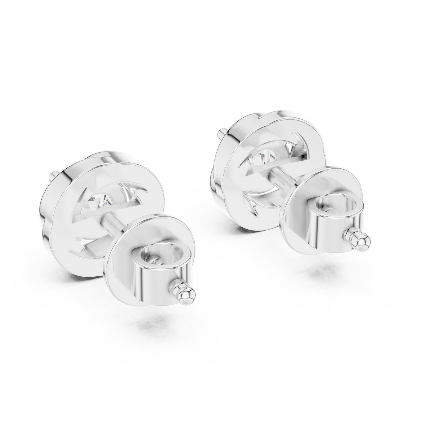 Round Lab Grown Diamond Spiral Stud Earrings | Modern Twist Solitaire Style | 10K, 14K, and 18K Gold