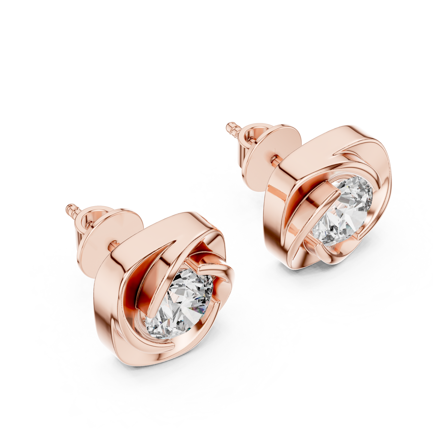 Round Lab Grown Diamond Flower Cluster Stud Earrings | Multi-Stone Floral Bloom | 10K, 14K, and 18K Gold