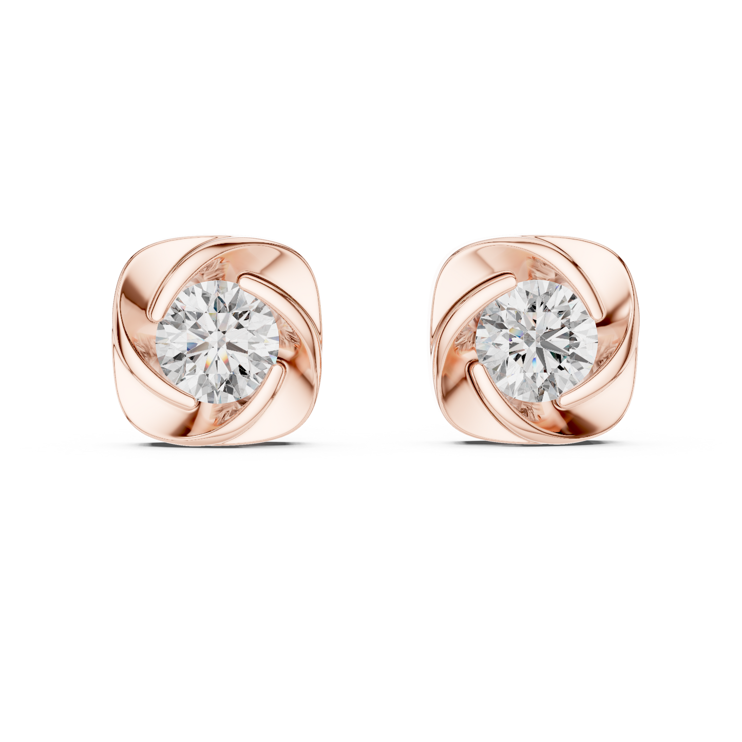 Round Lab Grown Diamond Flower Cluster Stud Earrings | Multi-Stone Floral Bloom | 10K, 14K, and 18K Gold